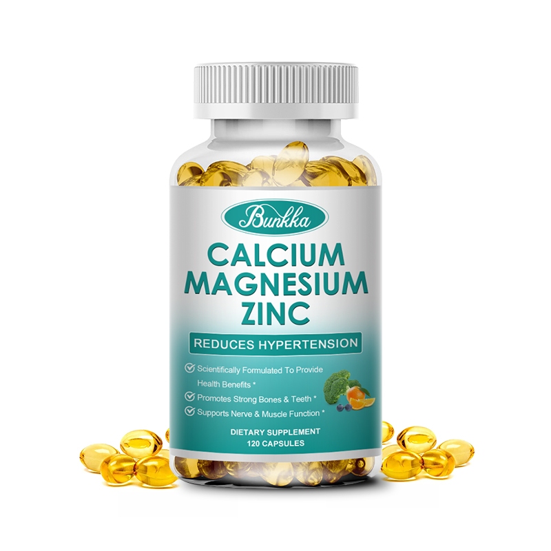 Bunkka Calcium Magnesium Zinc Capsules with Vitamin D for Bone Health