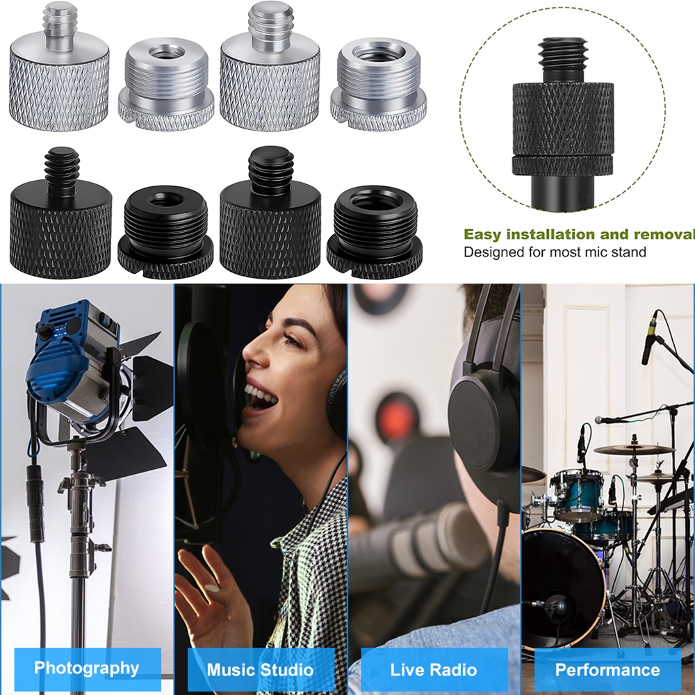 Mic Stand Adapter, Microphone Stand Thread Adapter, 5/8 Female to 3/8