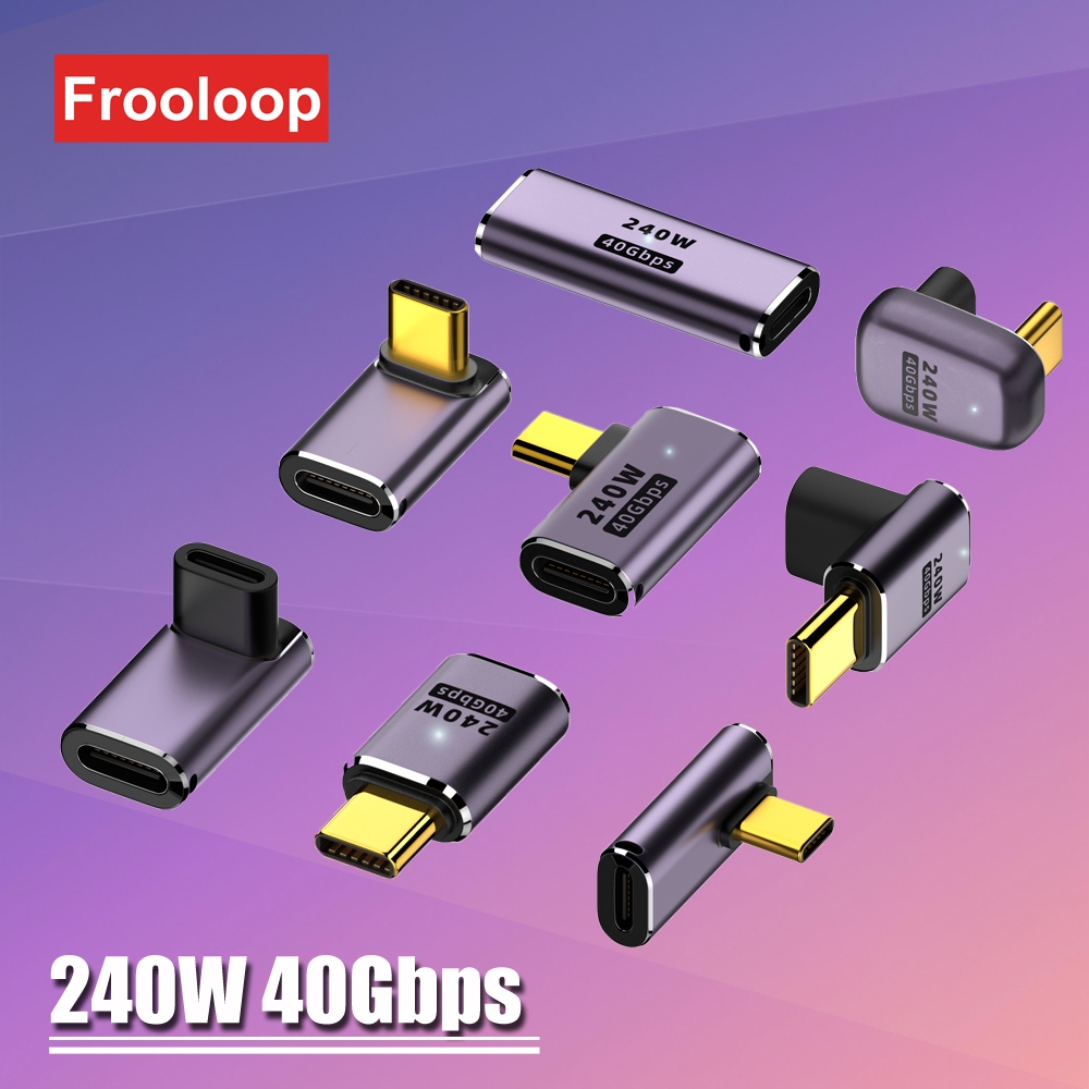 NFHK USB4 Tipo C maschio a femmina estensione 240 W potenza 40 Gbps dati 8K adattatore video ad angolo verso il basso per telefono NS laptop