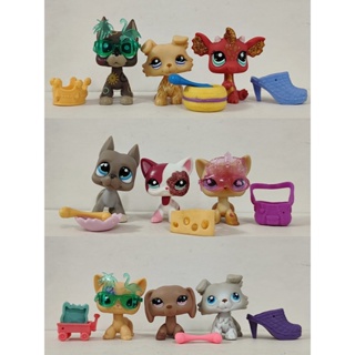 Littlest Pet Shop Rare Old LPS Random Pack 3pcs Toys Short Hair Cat Collie  Pets