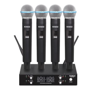 BOMGE Pro Wireless Microphone System 4 Channel UHF Wireless Mic