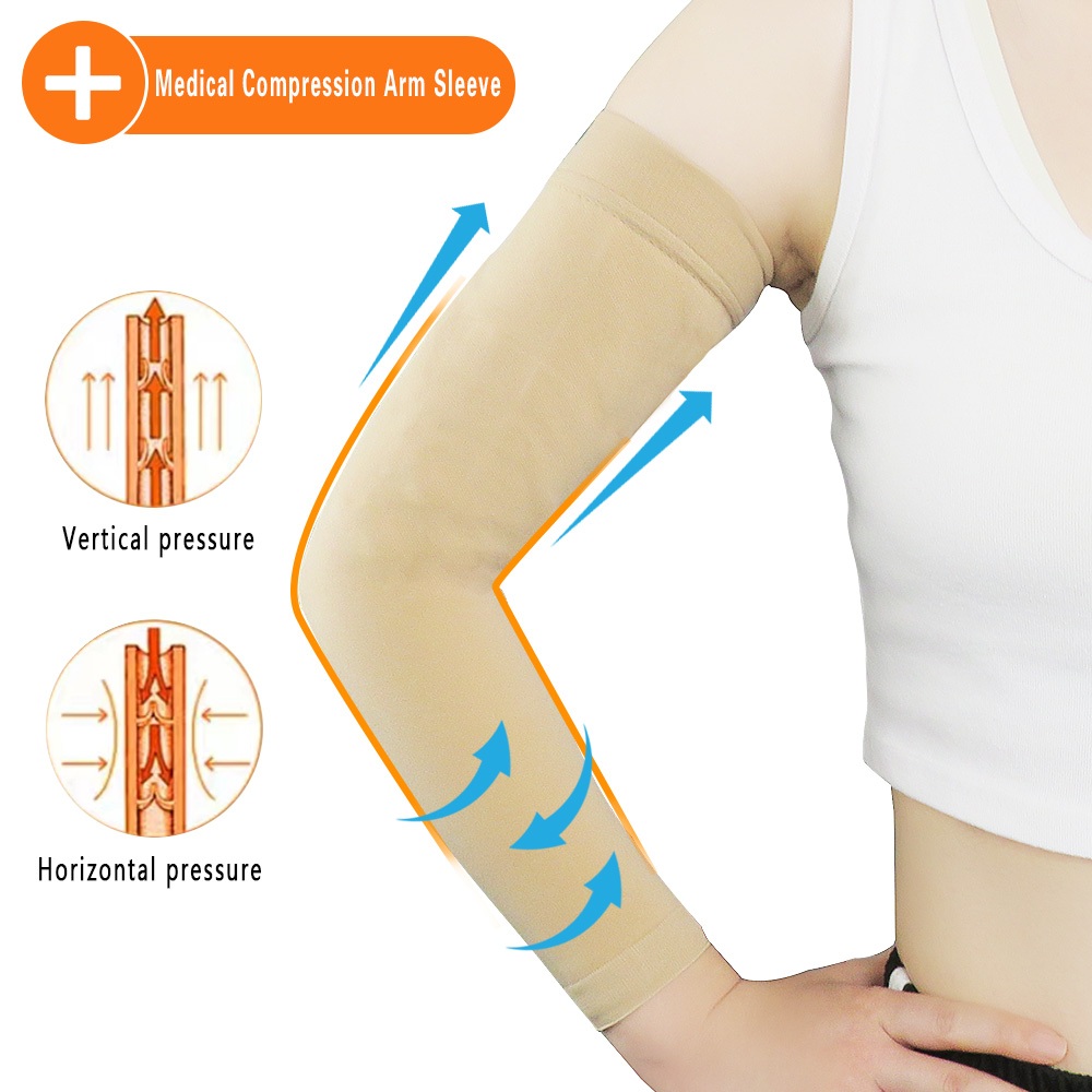 Compression Arm Sleeves Sports Gym Arthritis Lymphedema UV Protection Men  Women