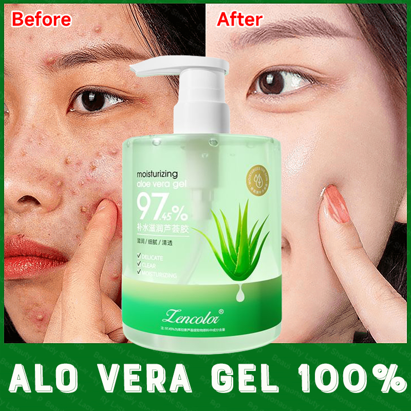 【SG Stock】 500ml🔥Natural Aloe Vera Gel Moisturizing Face Cream skin