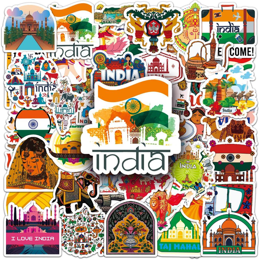 50/10Piece Cartoon India Logo Fashion Waterproof Sticker For Phones ...