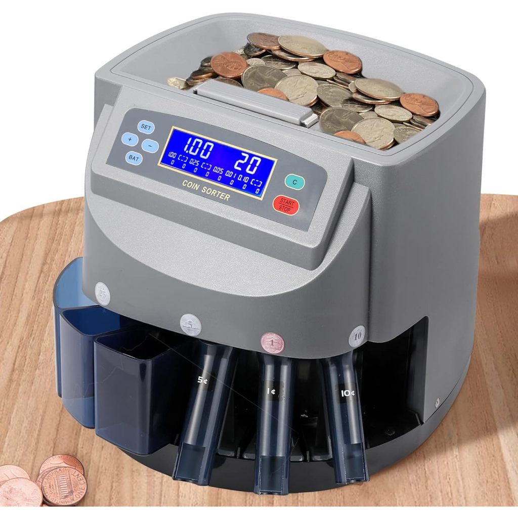 Coin Counter, Auto Coin Sorter/Wrapper/Roller Machine for Coins, Max ...