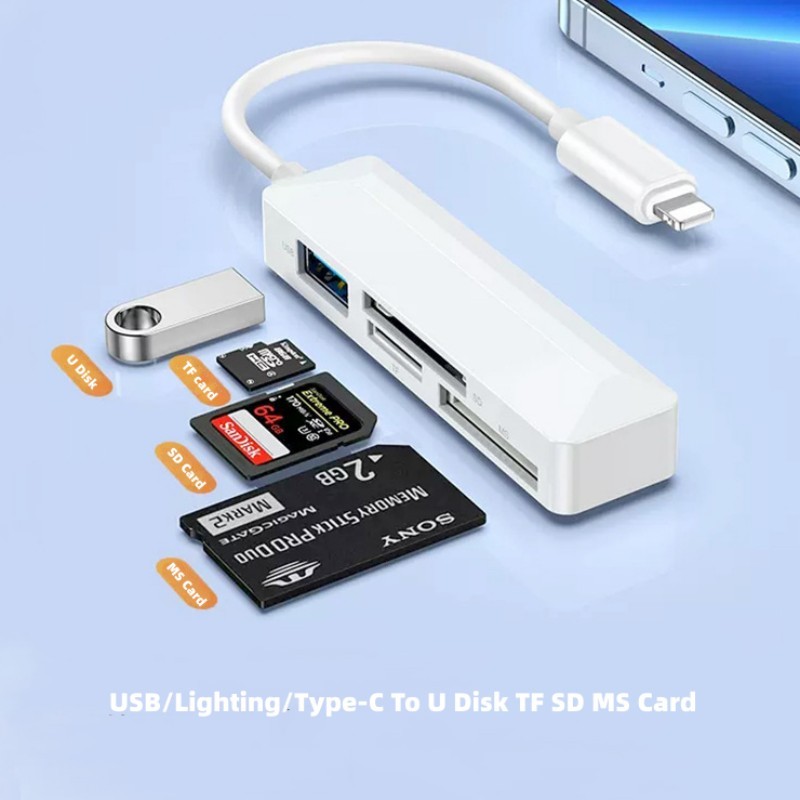 Lettore Schede USB 3.0 Doppio Slot - Adattatore Per Schede TF/MicroSD, Velocità 5 Gbps, Per Telefono, Fotocamera
