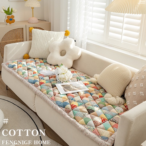 【READY STOCK】Cotton Tatami Cushion Sofa Cushion Cover 1 2 3 4 Seater ...