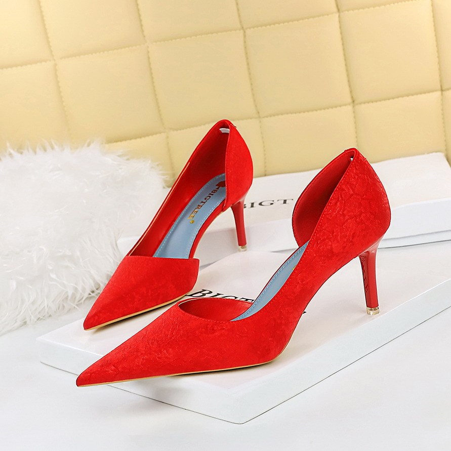 Red on sale stilettos sandals