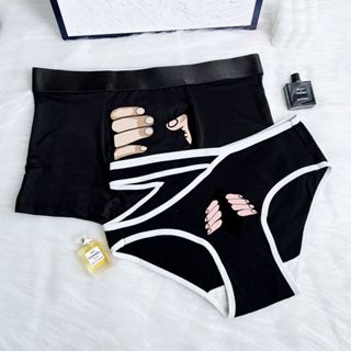 Sexy Men's Boxer Women's Lace Panties Funny Printed Ice Silk Couple  Underwear Summer Lover'S Panties for Boyfriend Girlfriend - AliExpress