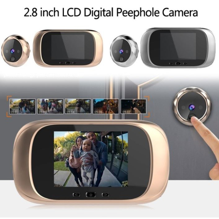 Digital Door Viewer Peephole Door Camera Doorbell 2.8inch LCD Screen Night Vision Photo