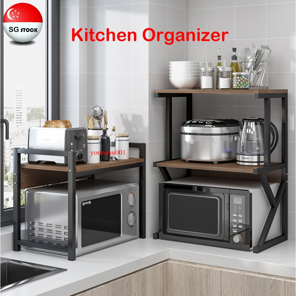 [SG STOCK] Kitchen Organizer Kitchen Microwave Rack Oven Single/Double ...