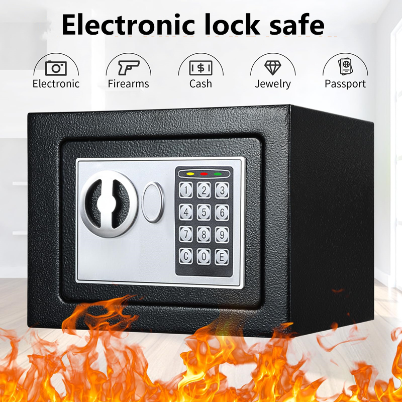 Key and Electronic Security Safe Box Digital Deposit Box for Home ...