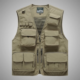 Men Breathable Cotton Fishing Vest M-5XL Plus Size Casual Vest