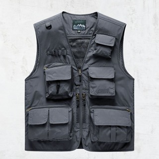 Cheap Men Fishing Vest Multi-functional Breathable Multiple Pockets Oxford  Cloth Outdoor Sleeveless Vest Fishing Jacket