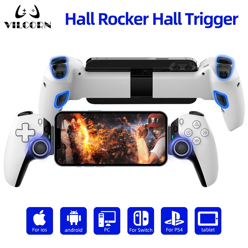  D8 Game Controller for iPhone iPad mini iOS MFi Android, Phone  Tablet Wireless Gaming Controller Bluetooth Gamepad for PC Switch Xbox PS4  (not PS5), Hall Effects Joysticks with Linear Trigger 