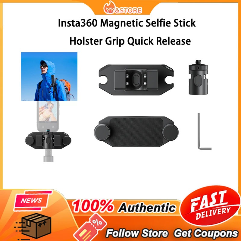 Original New】Insta360 Magnetic Selfie Stick Holster Grip Quick