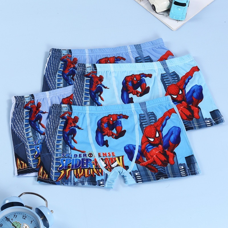 Boy's Spiderman Panties 4Pcs Soft Underwear Breathable Superheroes Kids ...