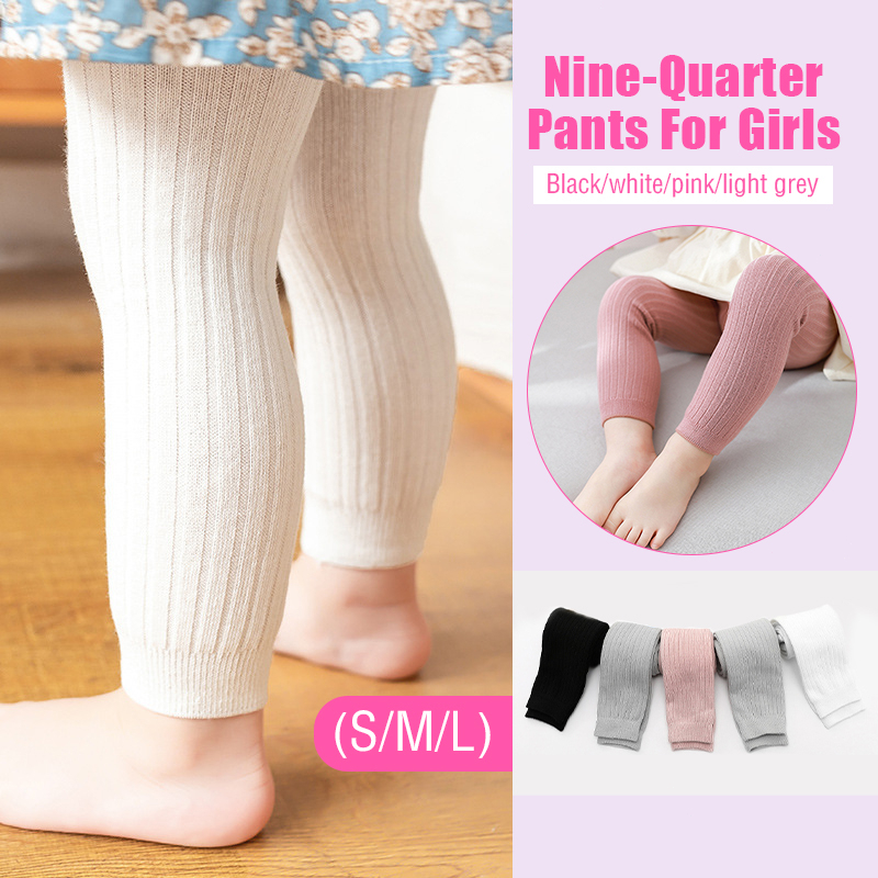 Children Cropped Leggings Comfy Colorful Cotton Capri Kids 3/4 Pants Age  2-13