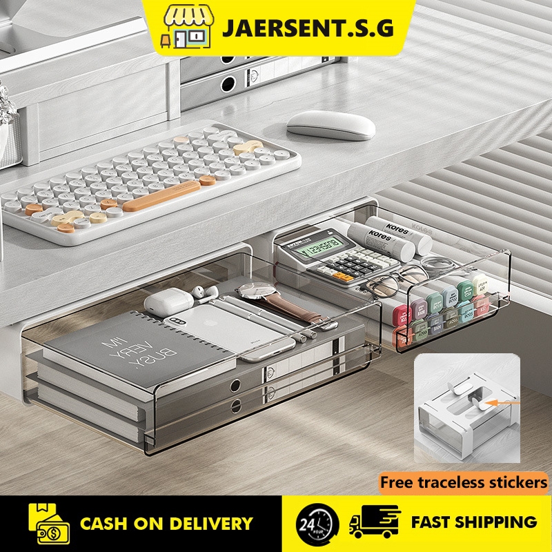 (SG Seller) Under Desk Drawer / Shelf Sliding Drawer/ Storage Drawer