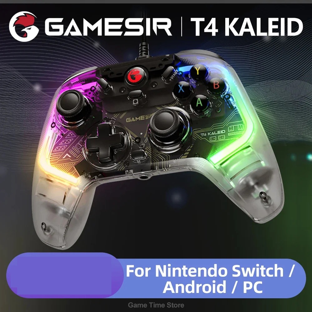 GameSir T4 Kaleid Transparent Wired Controller Gamepad with Hall Effect ...
