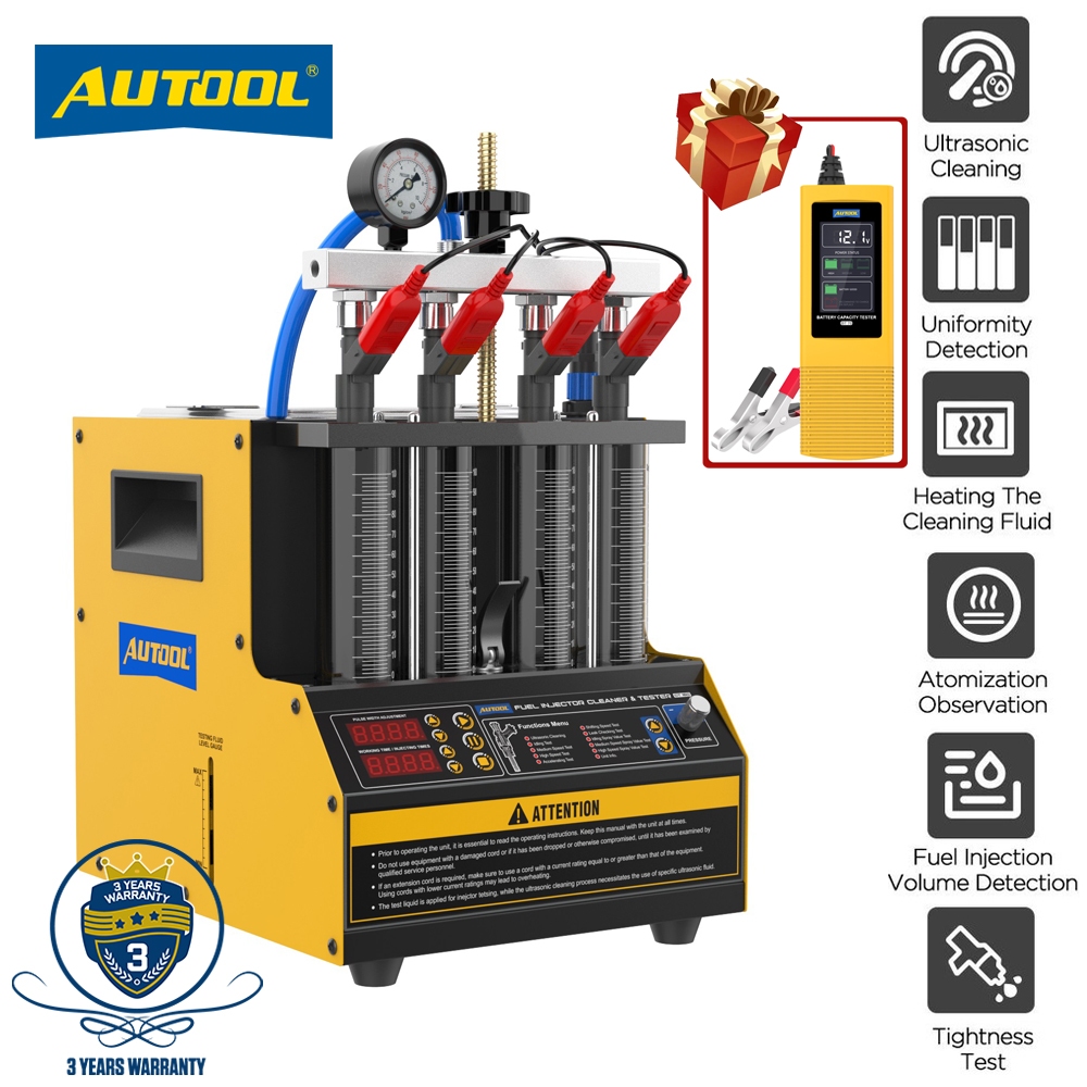 AUTOOL 220V Automotive Motorcycle Fuel Injector Cleaning Machine