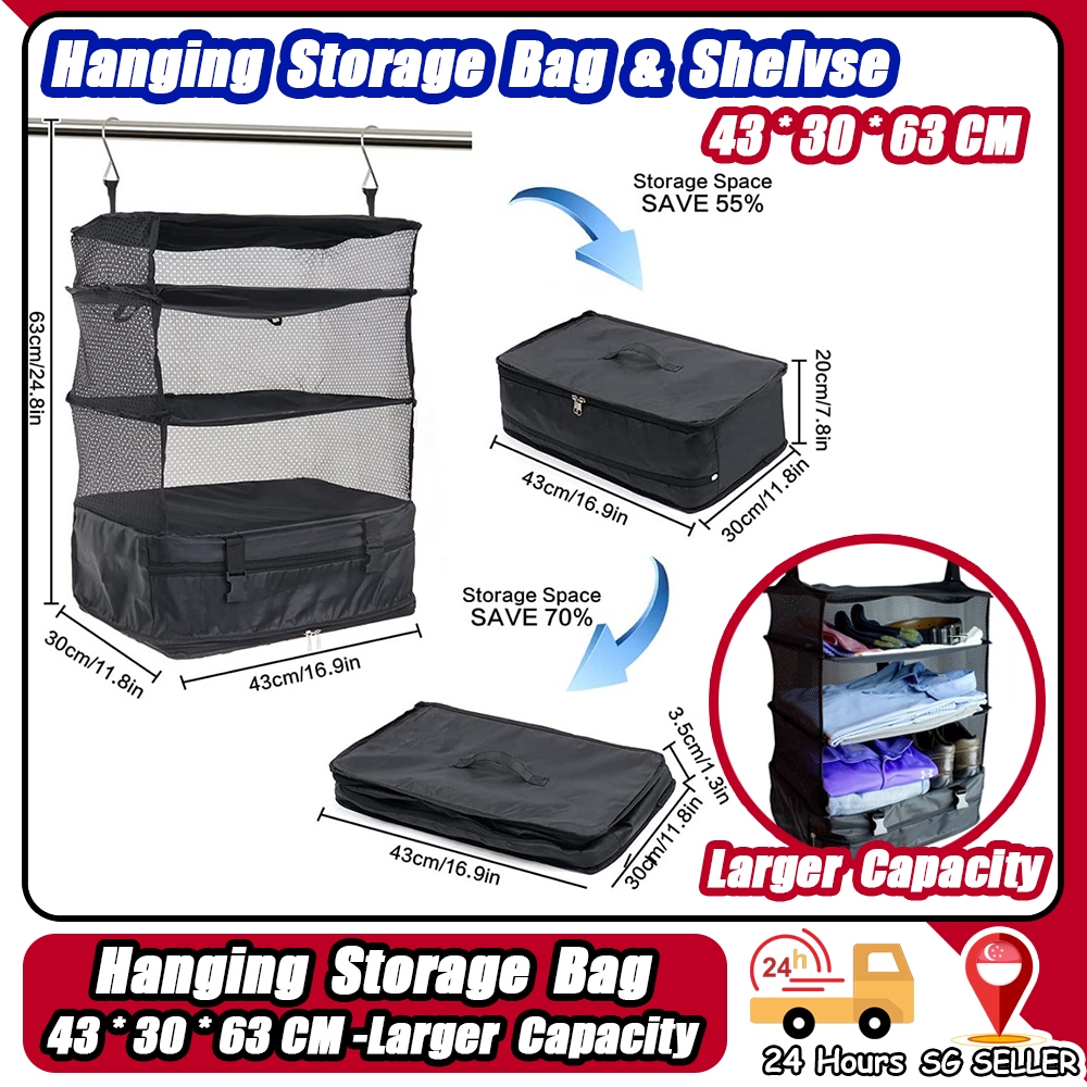 🇸🇬 ReadyStock - hanging wardrobe organiser / Travel Luggage Organizer ...