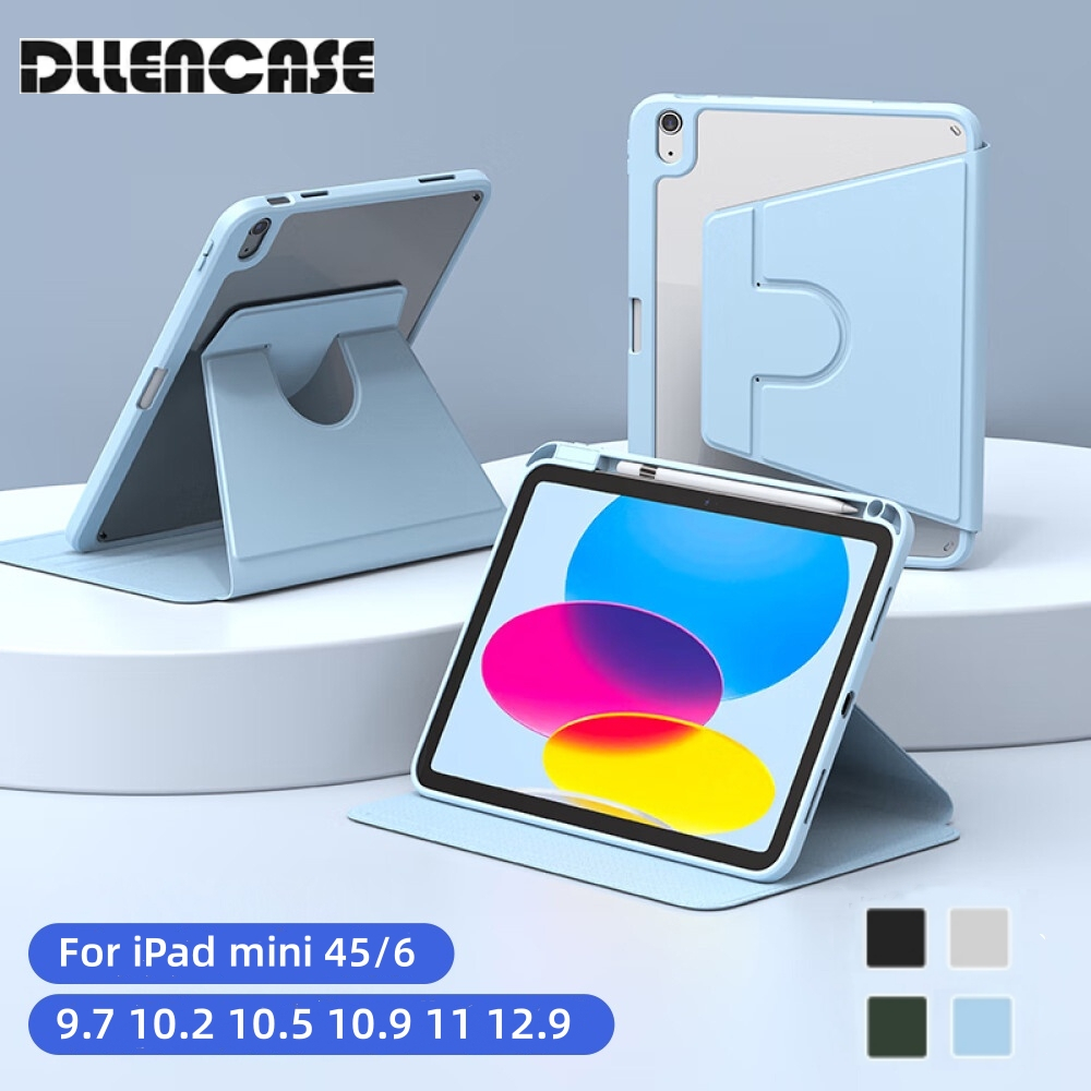 Dllencase 360° Rotation iPad Case with Stand for 2022 Air 5/4 10.9 Pro ...