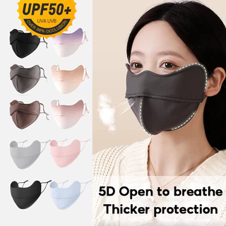 1pc Ice Silk Breathable Design UV Protection Face Mask, Washable Reusable  Sunscreen Mask For Golf Fishing Driving Cycling