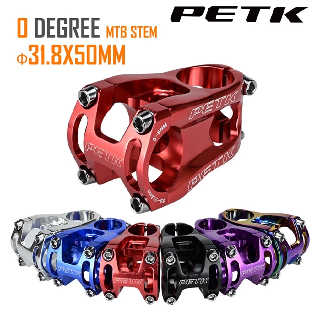 PETK Bicycle Stem 0 Degrees 31.8x50mm Mountain Bike Stem Road Bike