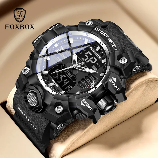 FOXBOX Original Electronic Digital Watch Men Electronic Sport ...