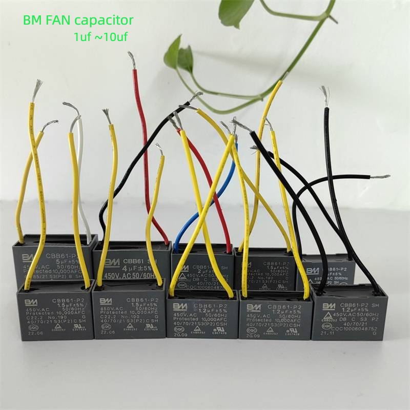 Bm Fan Capacitor CBB61 1uf~10uf AC Motor Capacitor Long Life High ...