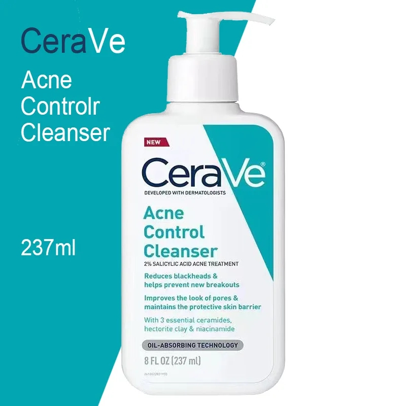 CeraVe Acne Face Wash, Acne Cleanser with Salicylic Acid and Purifying Clay  for Oily Skin, 8 fl oz