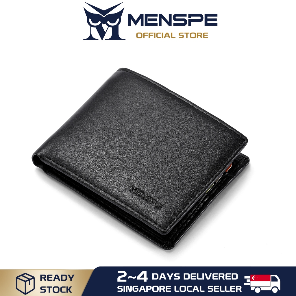 MENSPE Men PU Leather Wallet Fashion Short Bifold Mens Wallet Business ...