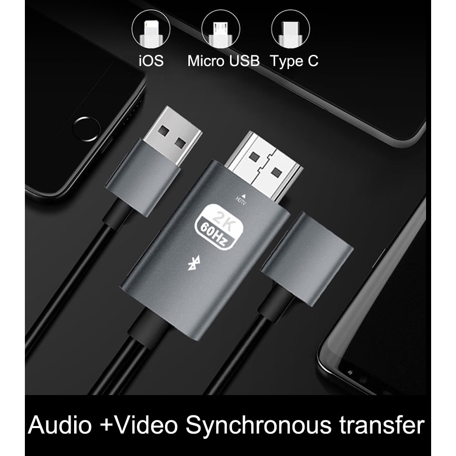 USB to HDMI Mirror Cast Cable Audio Video Adapter for iPhone 11 Android  Micro USB Type C Phone to TV Projector | Shopee Singapore