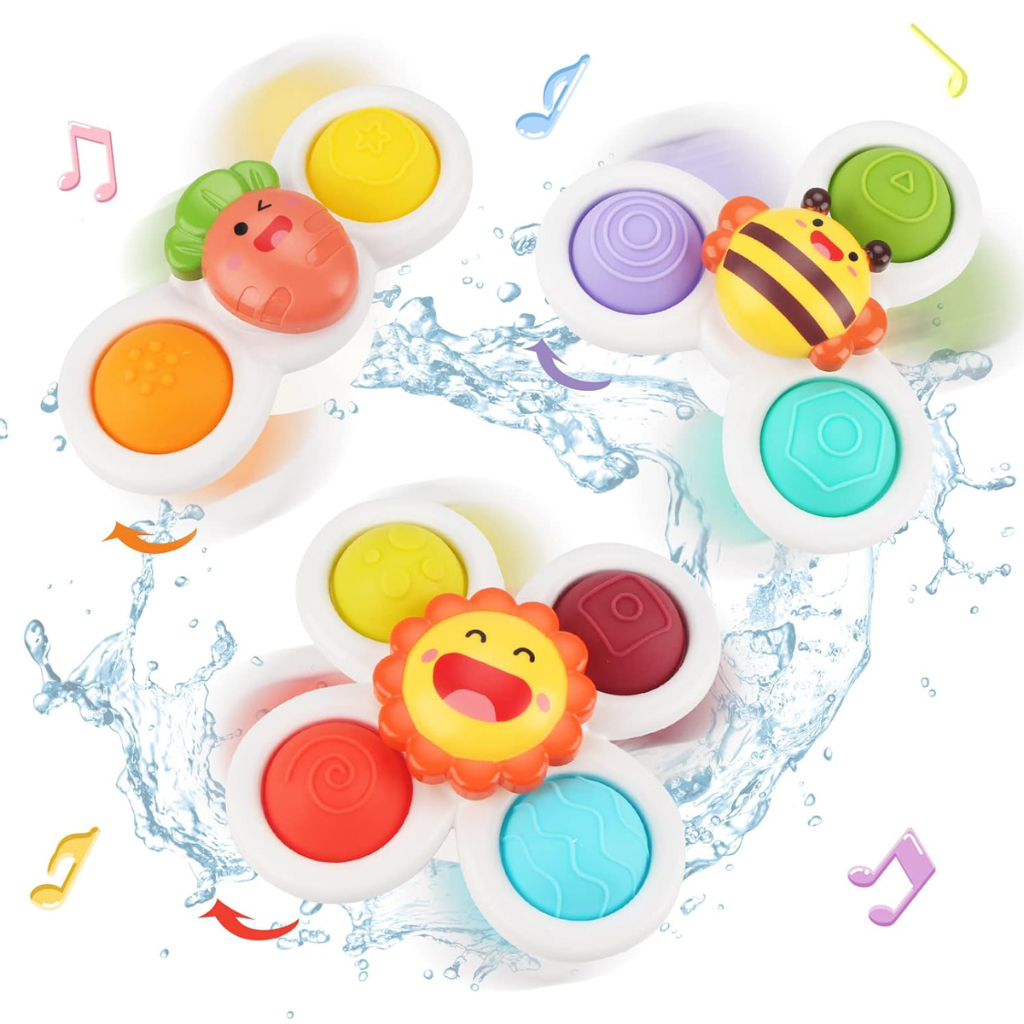 Coolplay 3PCS Suction Cup Spinner Toys for Kids Children Sensory Window ...