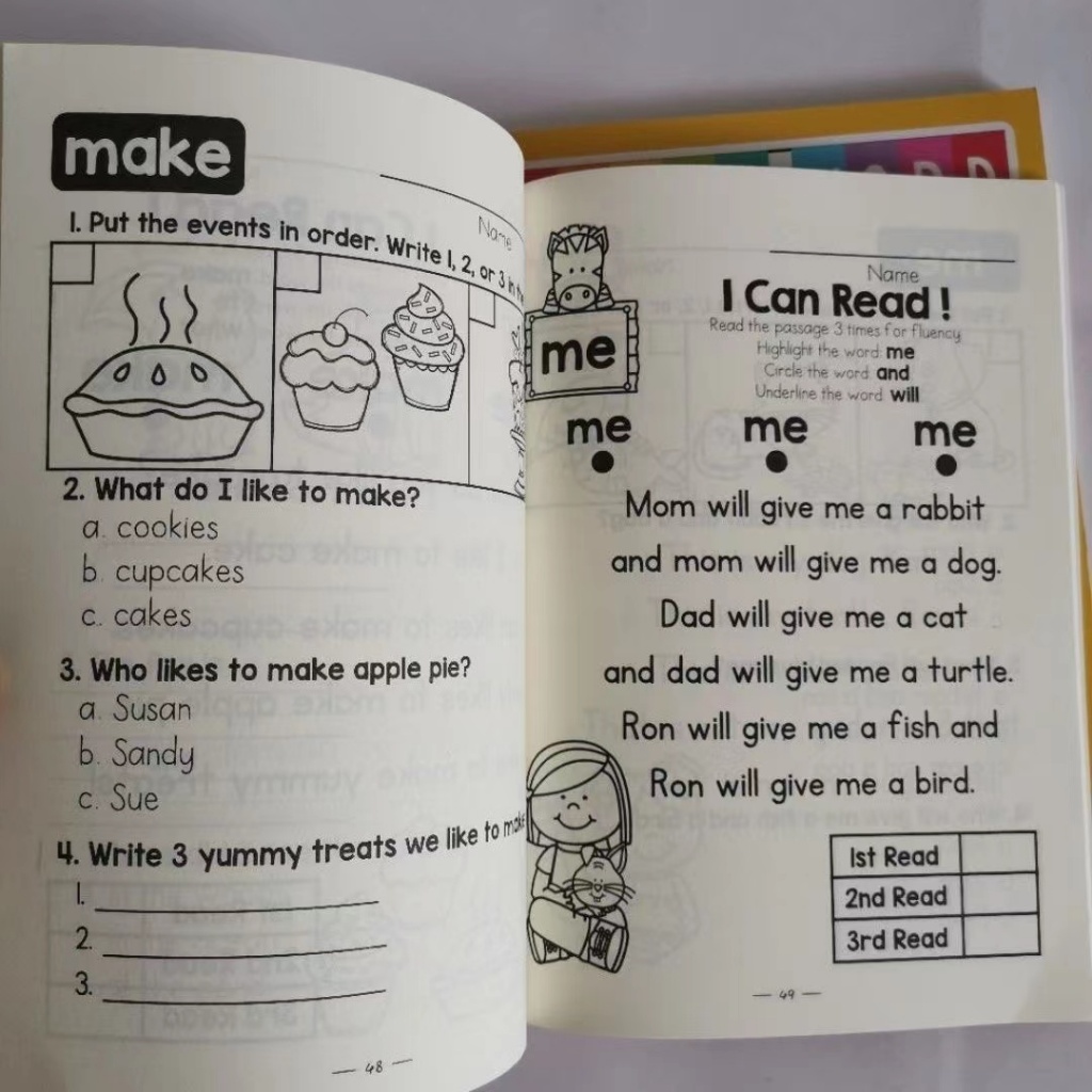【3 Books】English Reading Comprehension Book Words Learning Book Early ...