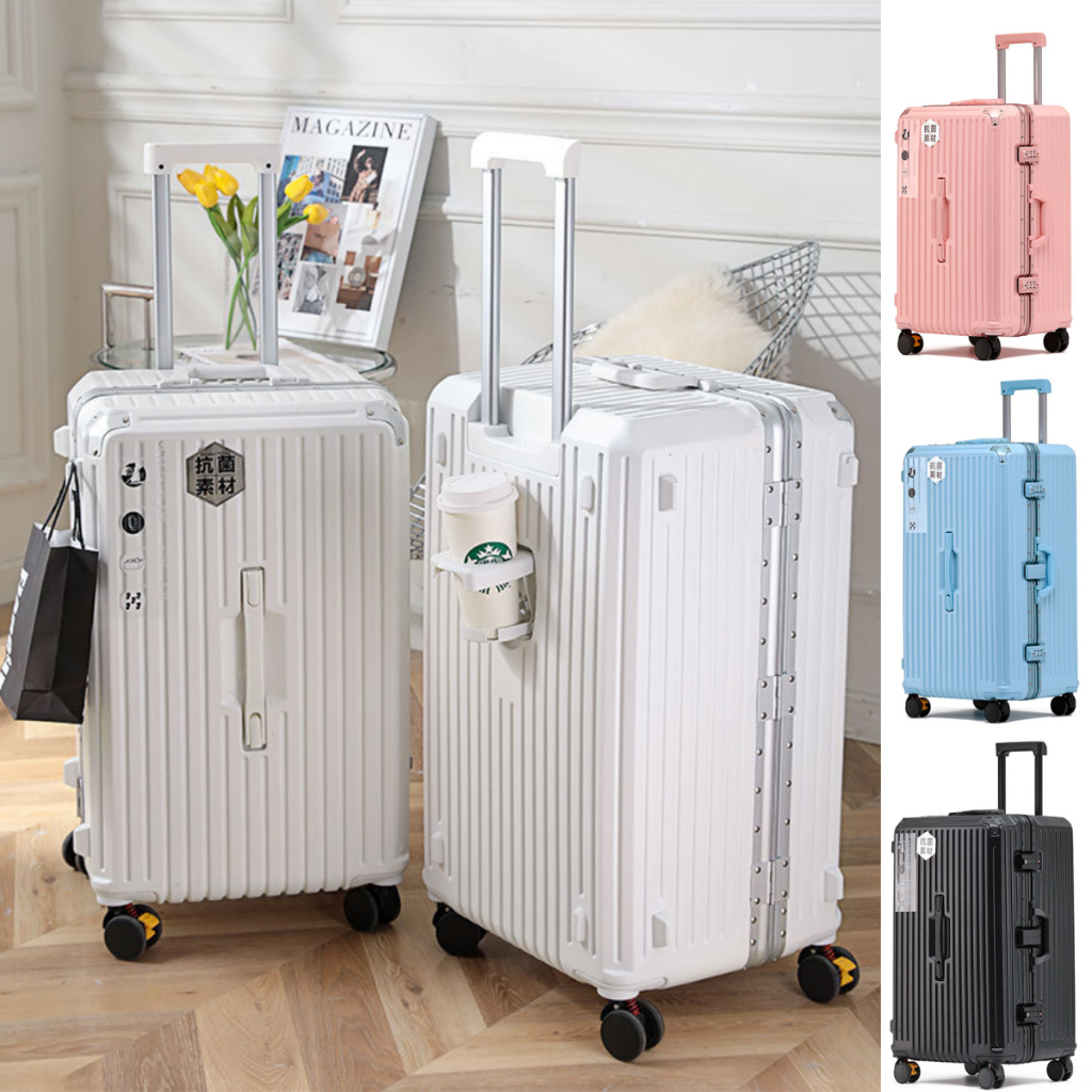SENYAO 20/24/28/32Inch Suitcase With Functional Luggage, Aluminium