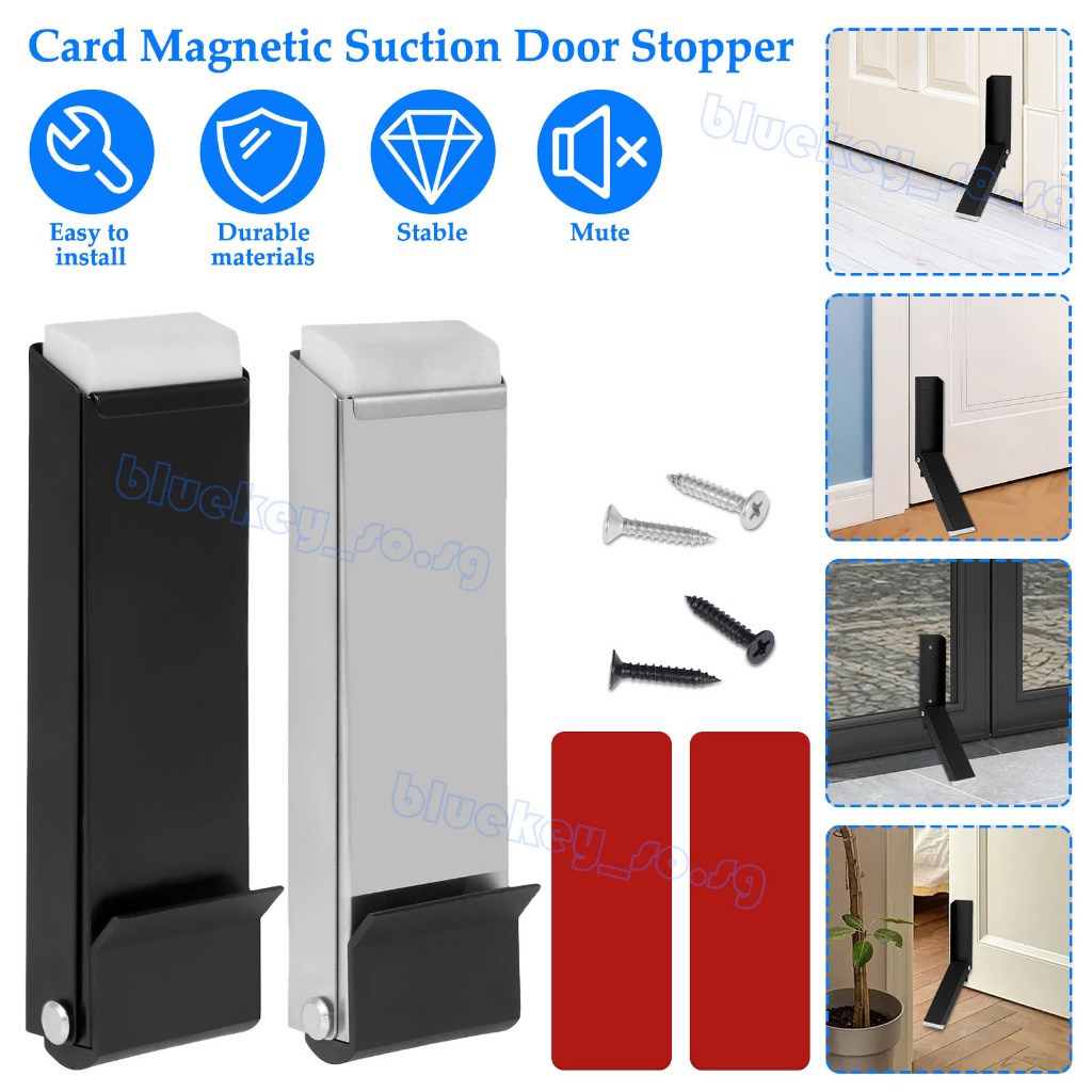 Door Stoppers Pedal Kick Down Door Stop Self Adhesive Door Holder No