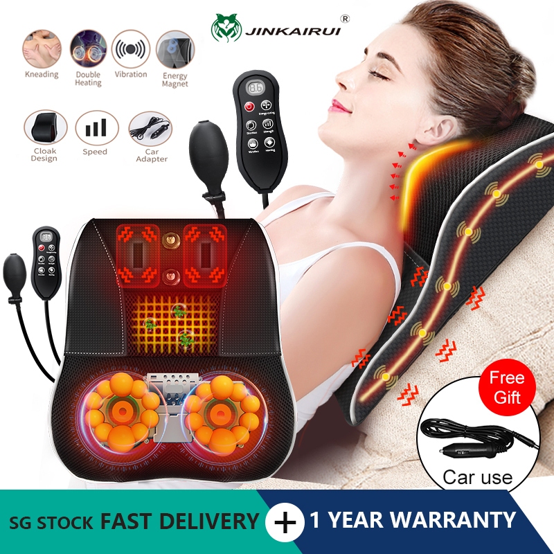 [SG Stock]Jinkairui Electric Back Massage Cushion Neck Massage Pillow ...