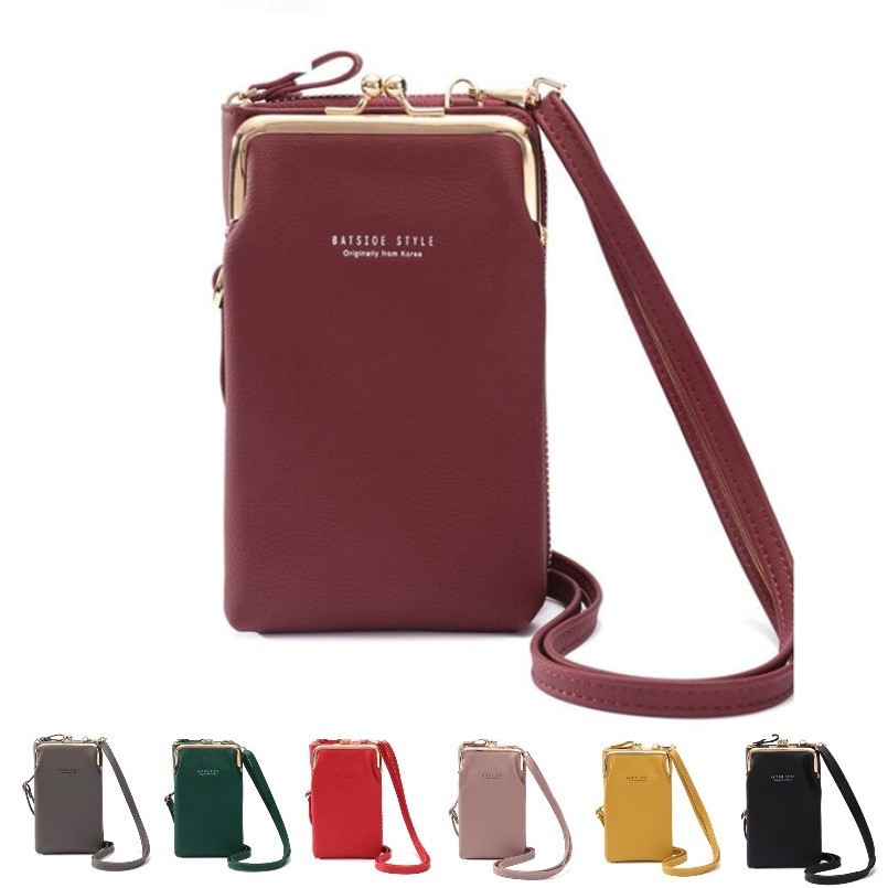 Newest Fashion Women Mini Sling Shoulder Bag Mobile Phone Small Crossbody Bag Accordion Buckle Zipper Bag Shopee Singapore