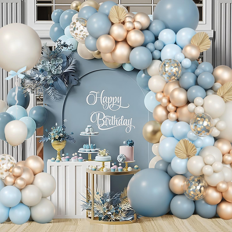 Blue & Gold Birthday Party Decorations Kit - 60 Pc Set With Balloons, Banner, Confetti, Tablecloth & More (All Gender) - View #13