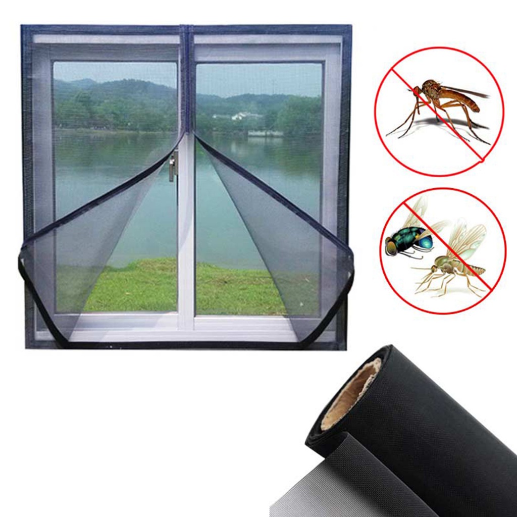 【ready stock】Window Screen Netting Mesh Curtain DIY Self-Adhesive Net ...