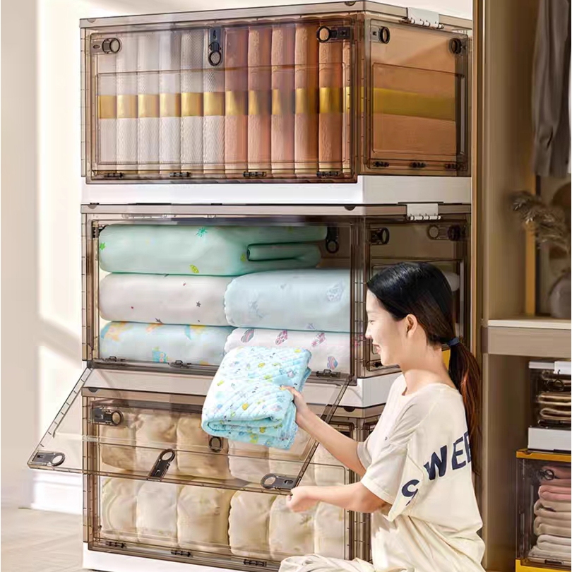【SG Stock】Foldable Storage Box Stackable Storage Drawer Cabinet ...