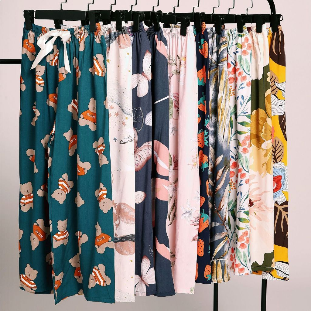 Fashionable summer women's thin trousers plus size high waist wide leg trousers can be worn by pregnant women