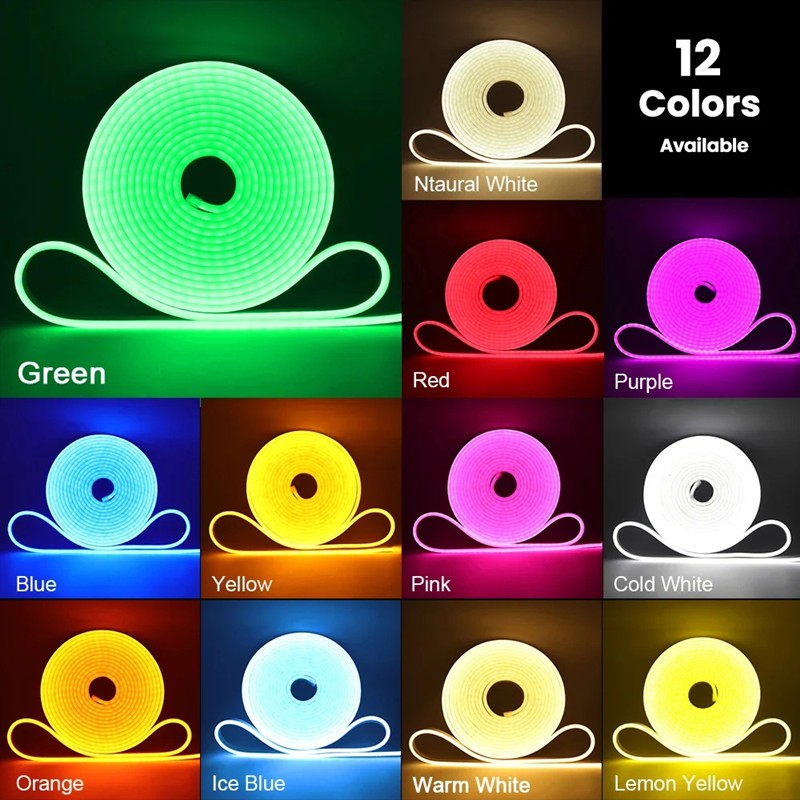 6X12mm LED Neon Flexible Strip Light 12V for DIY Signage, Building ...