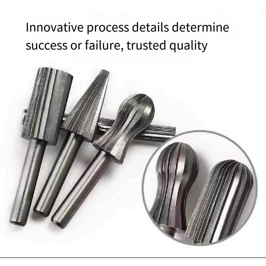 Set of 6 hardened high speed steel rotary files Rotary engraving rotary