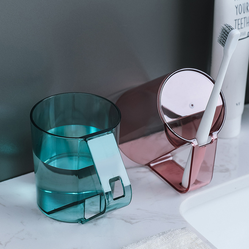 Vertical Inverted Toothbrush Cup Simple Transparent Drain Portable ...