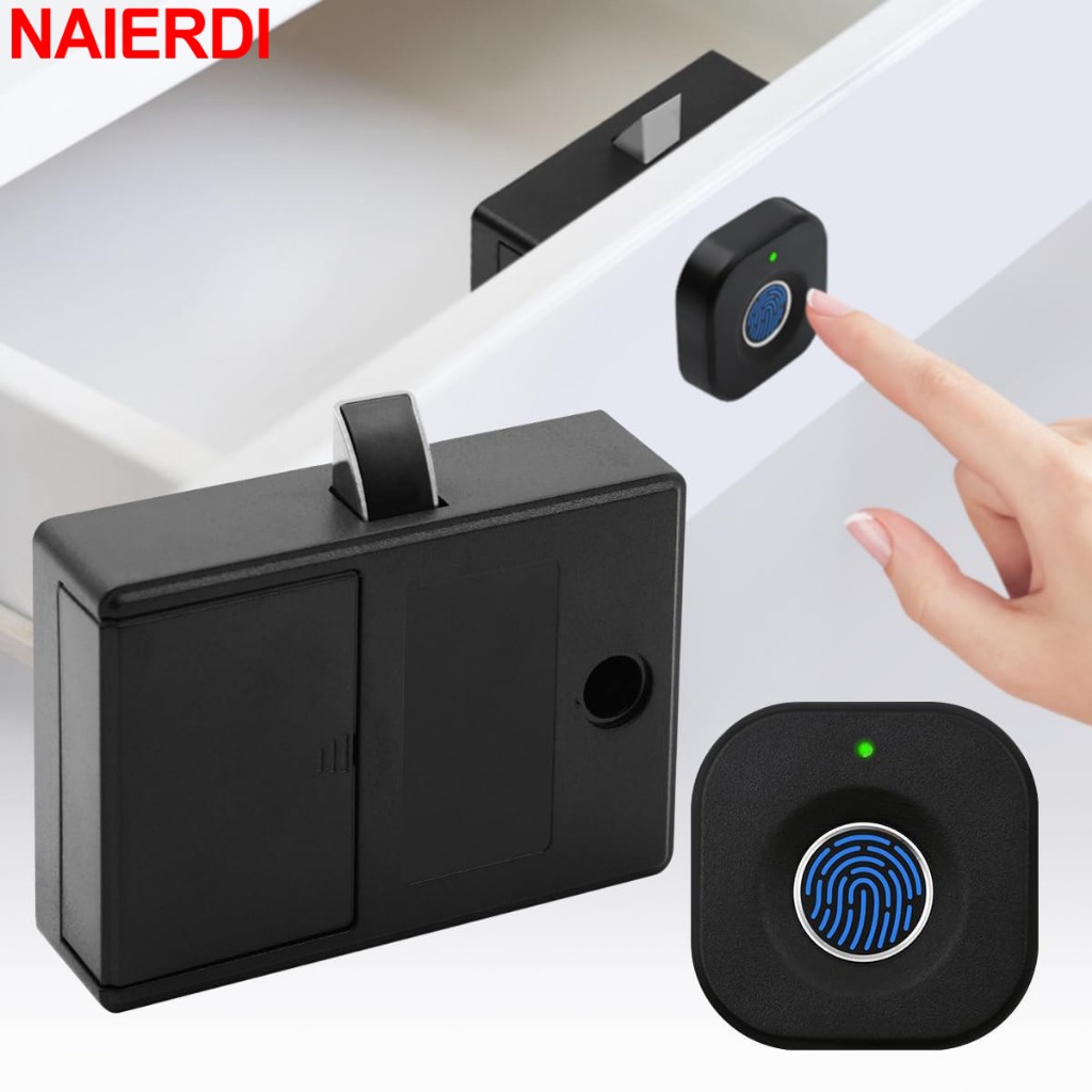 NAIERDI Biometric Fingerprint Lock Black Keyless Lock Smart