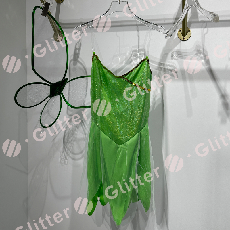 Tinkerbell Costume For Adult Woman Sexy Sleeveless Sequin Dress Christmas  Halloween Cosplay Party Outfits Green Elves Women Clothes | Shopee Singapore