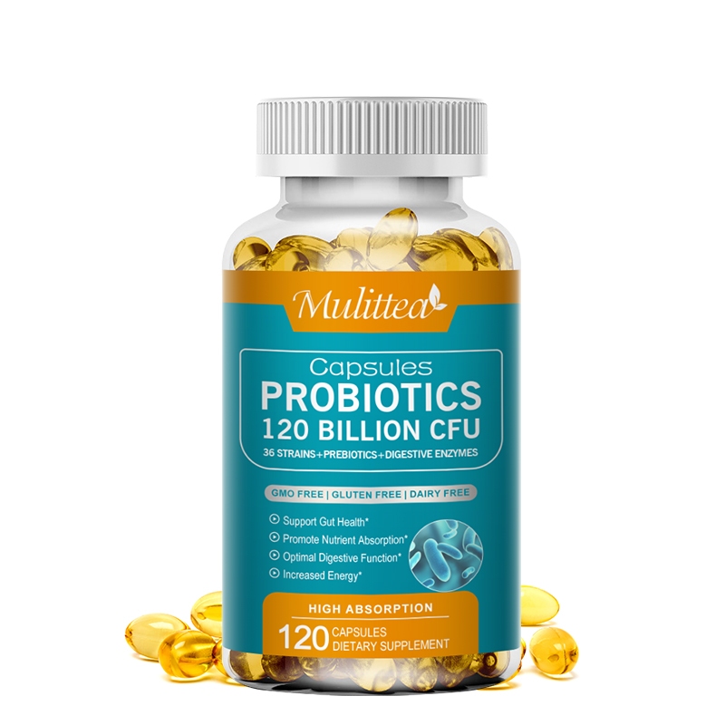 Mulittea Probiotic Capsules 120 Billion CFUs Digestive & Immune Support ...